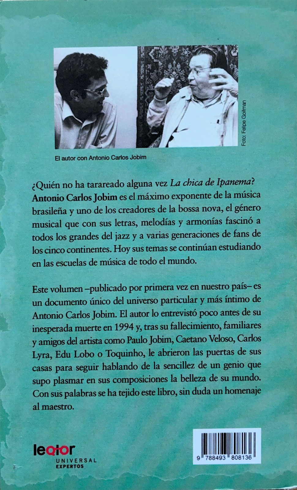 Contraportada de Antonio Carlos Jobim, la sencillez del genio